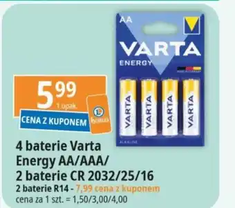 E.Leclerc 4 baterie Varta Energy AA/AAA/ 2 baterie CR 2032/25/16 2 oferta