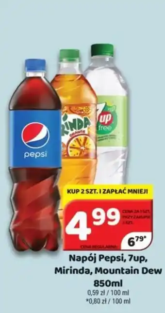 Delfin Napój Pepsi, 7up, Mirinda, Mountain Dew 850 ml oferta