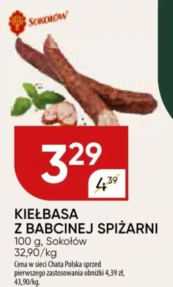 Chata Polska KIEŁBASA Z BABCINEJ SPIŻARNI 100 g, Sokołów oferta