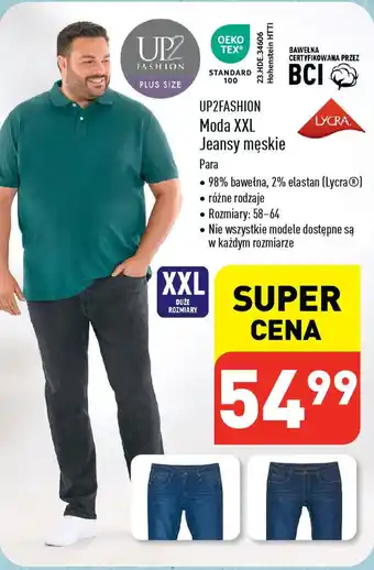 ALDI UP2FASHION Moda XXL Jeansy męskie oferta