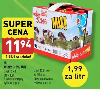 ALDI MU! Mleko 3,2% UHT, 6 x 1 l oferta