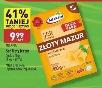 ALDI MLEKPOL Ser Złoty Mazur 400 g oferta