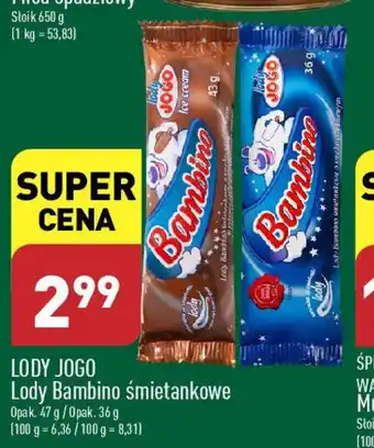 ALDI LODY JOGO Lody Bambino śmietankowe 47 g oferta