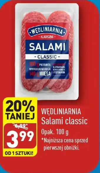 ALDI WĘDLINIARNIA Salami classic 100 g oferta