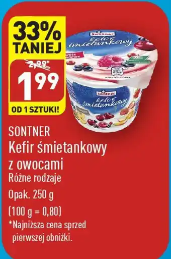 ALDI SONTNER Kefir śmietankowy z owocami 250 g oferta