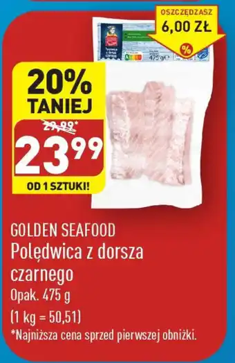 ALDI GOLDEN SEAFOOD Polędwica z dorsza czarnego 475 g oferta