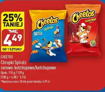 ALDI CHEETOS Chrupki Spirals serowo-ketchupowe 110 g / ketchupowe 120 g oferta