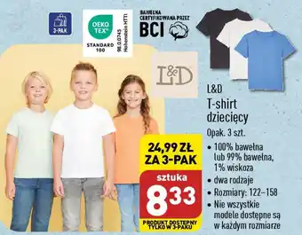 ALDI L&D T-shirt dziecięcy 3 szt. oferta