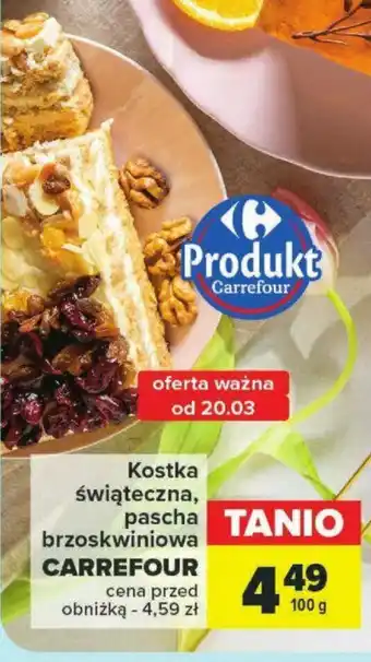 Carrefour Kostka świąteczna, pascha brzoskwiniowa 100g oferta