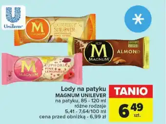 Carrefour Lody na patyku MAGNUM UNILEVER 85-120ml oferta