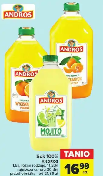 Carrefour Sok 100% ANDROS 1,5l oferta