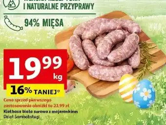 Auchan Kiełbasa biała surowa z majerankiem 1 kg oferta