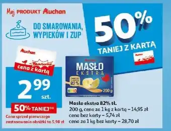 Auchan Masło ekstra 82% tt. 200 g oferta