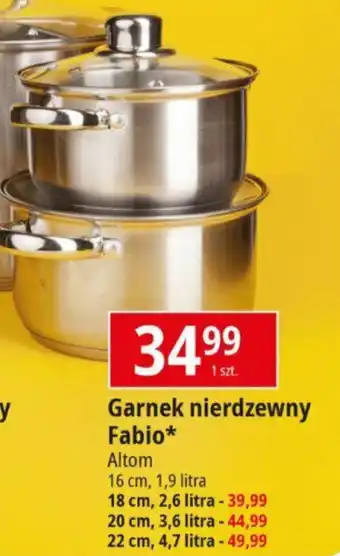 E.Leclerc Garnek nierdzewny wysoki Fabio Altom oferta