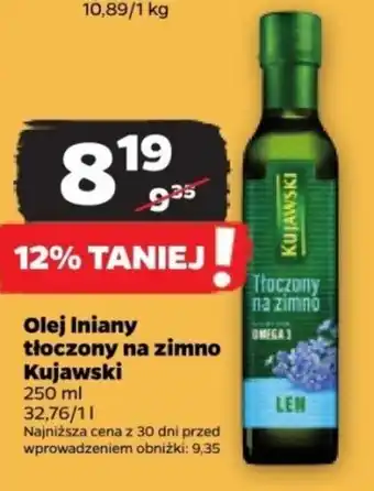 Netto Olej Iniany tłoczony na zimno Kujawski 250ml oferta