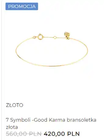 Minty dot 7 Symboli - Good Karma bransoletka złota oferta