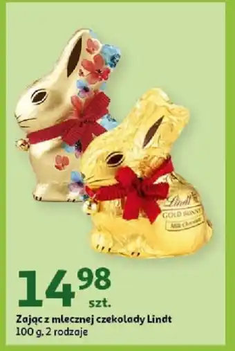 Auchan Zając z mlecznej czekolady Lindt 100 g oferta