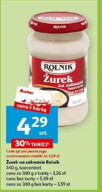 Auchan Żurek na zakwasie Rolnik 340 g oferta