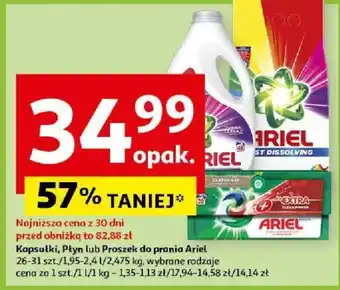 Auchan Kapsułki, Płyn lub Proszek do prania Ariel oferta