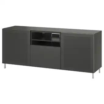 IKEA BestÅ Ława tv z szufladami, ciemnoszary lappviken/mörtviken ciemnoszary, 180x42x74 cm oferta