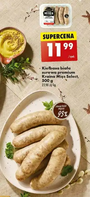 Biedronka Kiełbasa biała surowa premium Kraina Mięs Select, 500 g oferta