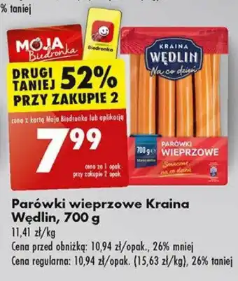 Biedronka Parówki wieprzowe Kraina Wędlin, 700 g oferta