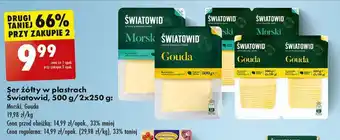Biedronka Ser żółty w plastrach Światowid, 500 g / 2 x 250 g oferta