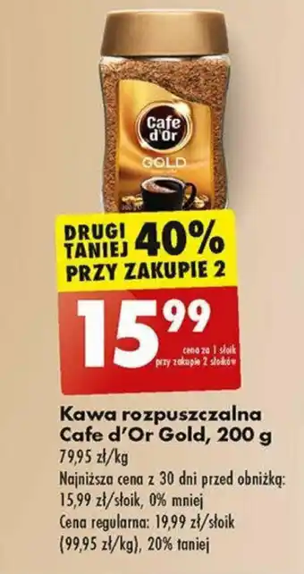 Biedronka Kawa rozpuszczalna Cafe d'Or Gold, 200 g oferta