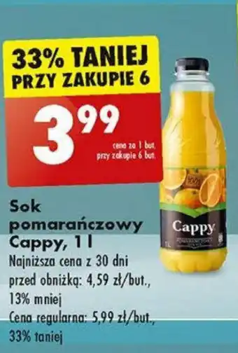 Biedronka Sok pomarańczowy Cappy, 1 l oferta