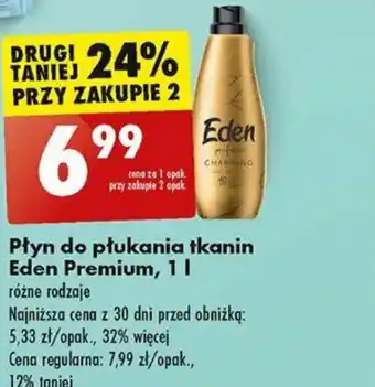 Biedronka Płyn do płukania tkanin Eden Premium, 1 l oferta