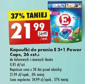 Biedronka Kapsułki do prania E 3+1 Power Caps, 26 szt. oferta