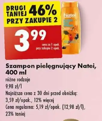 Biedronka Szampon pielęgnujący Natei, 400 ml oferta