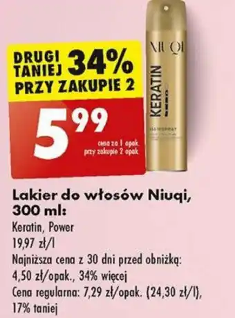 Biedronka Lakier do włosów Niuqi, 300 ml oferta