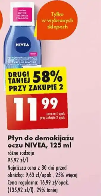 Biedronka Płyn do demakijażu oczu NIVEA, 125 ml oferta