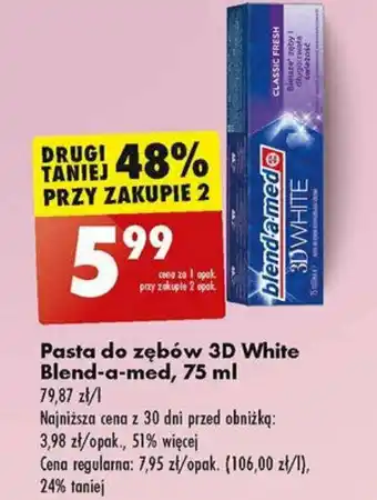 Biedronka Pasta do zębów 3D White Blend-a-med, 75 ml oferta