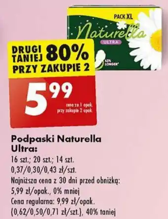 Biedronka Podpaski Naturella Ultra oferta