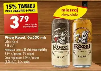 Biedronka Piwo Kozel, 6x500 ml oferta