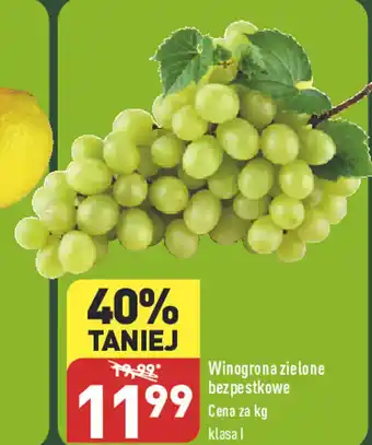 ALDI Winogrona zielone bez pestkowe 1kg oferta