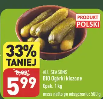 ALDI ALL SEASONS BIO Ogórki kiszone 1kg oferta