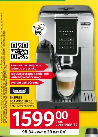 Selgros Ekspres do kawy DeLonghi oferta