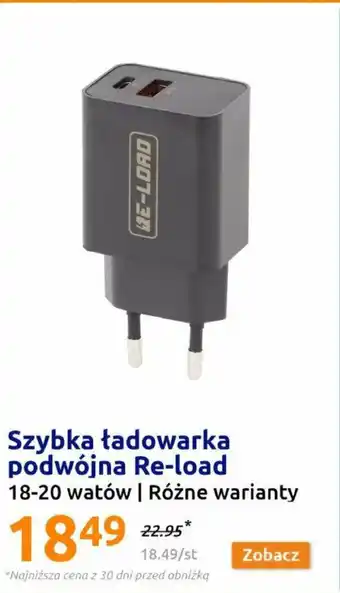 Action Szybka ładowarka podwójna Re-load 18-20 watów oferta