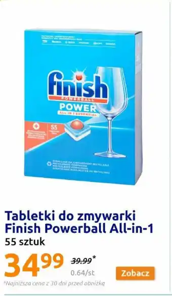 Action Tabletki do zmywarki Finish Powerball All-in-1 55 szt. oferta