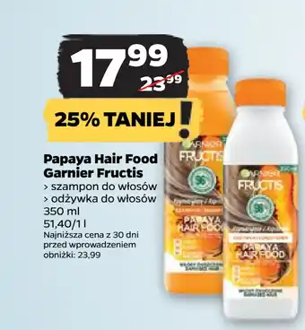 Netto Papaya Hair Food Garnier Fructis oferta