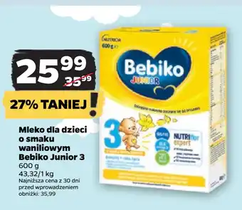 Netto Mleko dla dzieci o smaku waniliowym Bebiko Junior 3 oferta