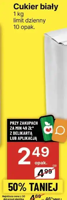 Delikatesy Centrum Cukier biały 1kg oferta