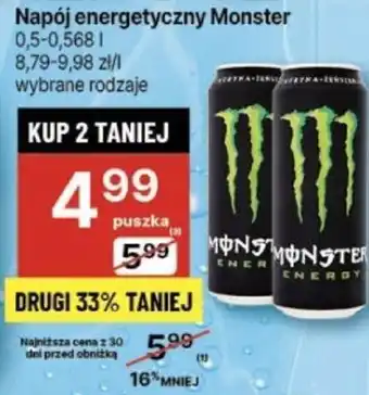 Delikatesy Centrum Napój energetyczny Monster 0,5l oferta