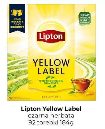 Biedronka Lipton Yellow Label czarna herbata 92 torebki 184g oferta