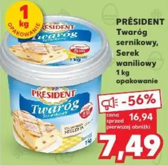 Kaufland PRÉSIDENT Twaróg sernikowy Serek waniliowy 1kg oferta