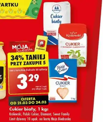 Biedronka Cukier biały, 1 kg oferta