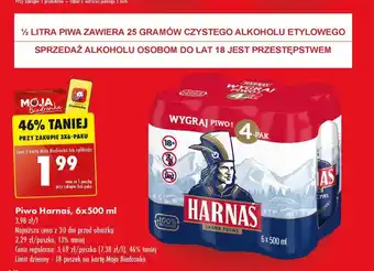 Biedronka Piwo Harnaś, 6x500 ml oferta